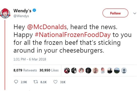 Wendy's Tweet at McDonald's 